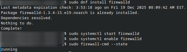 Installing firewalld on CentOS 9